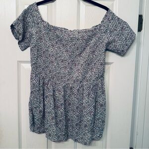 Floral Off-Shoulder Smocked Women's Top